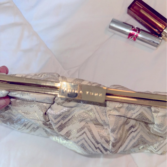 Trina Turk Metallic Zig Zag Clutch - Picture 3 of 6